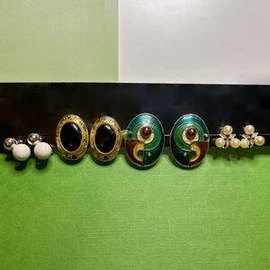 VINTAGE Lot of Clip-On Earrings: 4 Pairs